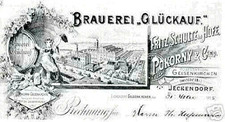 GLÜCKAUF Brauerei AG Gelsenkirchen Gründeraktie 1895 Pokorny Bier Brau + Brunnen