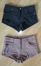 2 Shorts Jeans Hotpants Gr. S 36 braun schwarz H&M stretch (*NR*)