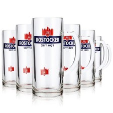 6x Rostocker Bier Glas Krug