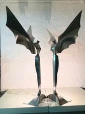 2 Stehlampen 80er 90er Design Reinhard Stubenrauch Engel beleuchtete Skulptur