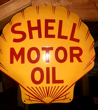 Emailschild shell motor oil - ,