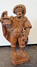 25321/ Alte Holzfigur Nachtwächter  Holz geschnitzt  Höhe ca. 14,5 cm