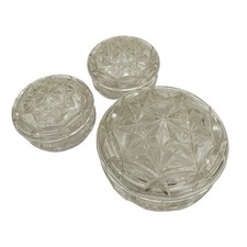 3x Kristall geschliffenes Glas