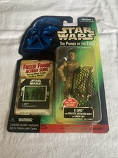 Star Wars POTF OVP 1997 C-3PO with realistic metalized body and cargo net (USA)