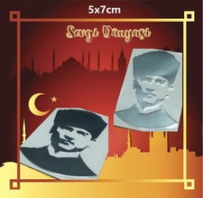 ATATÜRK Türkiye Türkei 3D Metall Sticker Silber Chrom 5x7cm