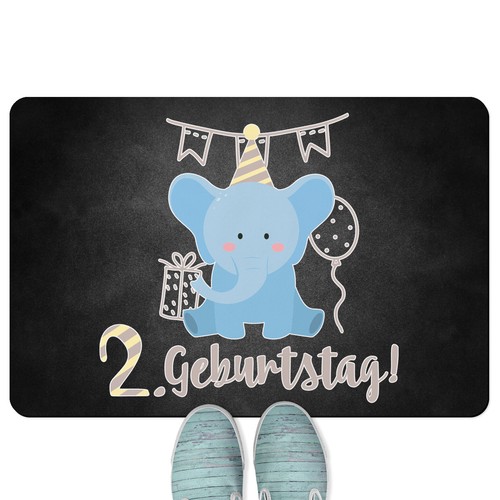 Geburtstag blauer elefant - 2., geburtstag,