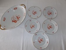 Rosenthal Porzellan Madeleine Art déco 5 Obstteller + Obstschale  1919-35