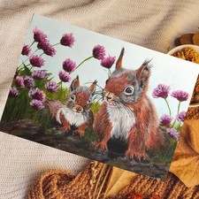 Eichhörnchen Aquarellbild Original, Eichhörnchen Bilder, Gemälde, Kunst, Malerei