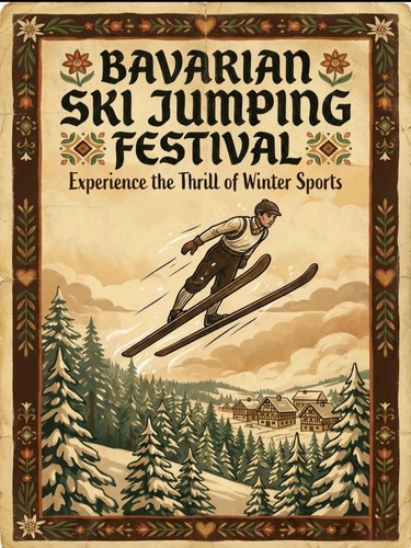 Vintage deutsches skispringen - vintage,