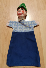 Handpuppe Seppl, wohl Dresdner Künstlerpuppe, 50/60er, Stoffkopf, Vintage