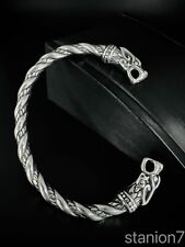 Wikinger Armreif Drache Edelstahl Wolf Fenris Armband Herren Schmuck Biker AE9