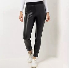 VIA MILANO Hose, knöchellang Vorderseite in Leder-Optik schmale gr.36  pp