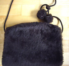 Exklusiver Echtpelz Muff - Fellmuff mit Fell Bommeln*Lammfell*Braun