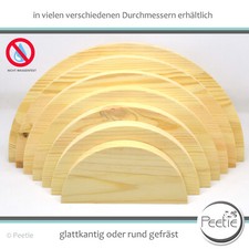 1x Holzscheibe Kiefer Leimholz 18 mm Halbkreis Tischplatte Scheibe halbrund