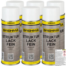 6xBREHMA Strukturlack fein Kunststoff lackierb. Kräusel Spray schwarz matt 400ml