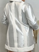 Silberner Kurzmantel Leder