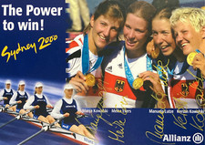 4 Autogramme Rudern  Olympiasieger Evers  Lutze Kowalski Manja+ Kerstin xyz
