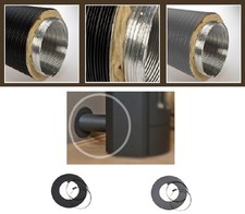 Aluflexrohr Flexrohr isoliert Ø 80 mm, 100 mm, 125 mm, schwarz / grau  Rosette