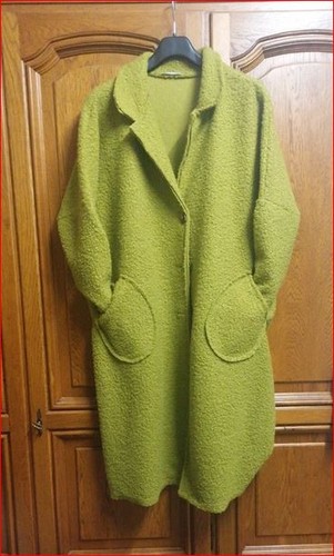 Wintermantel boucle grün - boucle,