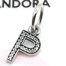 Pandora Charm "Buchstabe P" 791328 Filigraner Alphabet Charm Zirkonia Silber 
