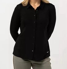 AMINATI® Jerseybluse, 1/1-Arm Hemdblusenkragen Knopfleiste hoher gr.40  pp