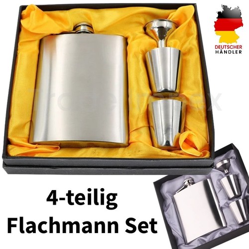 Flachmann set 196ml edelstahl - flachmann,