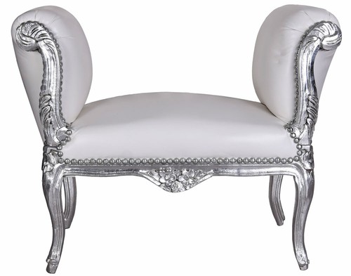 Sitzbank weiss silber sofa - weiss,