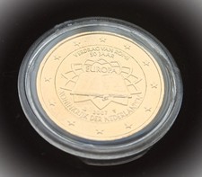 2 Euro Niederlande 2007, 50 J. Unterzeichnung des Vertrags v. Rom **vergoldet**