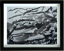 Zeichnung Tinte Landschaft