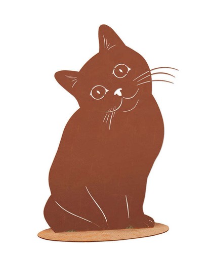 Tierfigur metall katze - -,