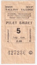 ESTLAND, Tallinn -- 5 Kopeken, 1980er -- Bus Ticket Fahrschein Fahrkarte