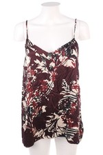 OPUS Blusentop Bluse Top Satin Blumen D 42 aubergine hellbeige