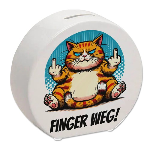 Katze mittelfinger spardose - mittelfinger,
