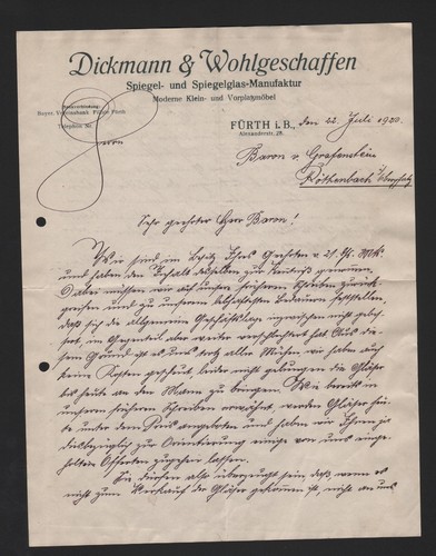 Fürth brief 1920 - brief,