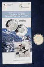 10 Euro Deutschland 2010, FIS Alpine Ski WM 2011, Silber 925 spiegelglanz