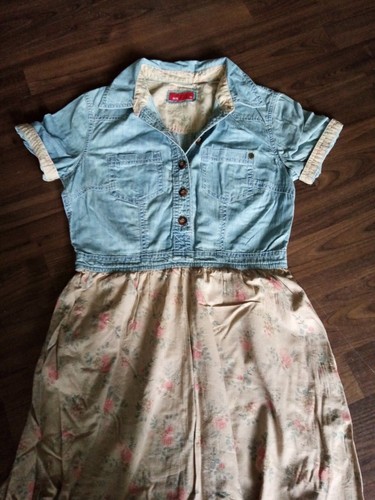 Edc kleid jeans blumen - edc,