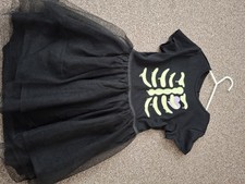 Helloween Kostüm Mädchen Kleid Sklett Größe 134/140 H&M