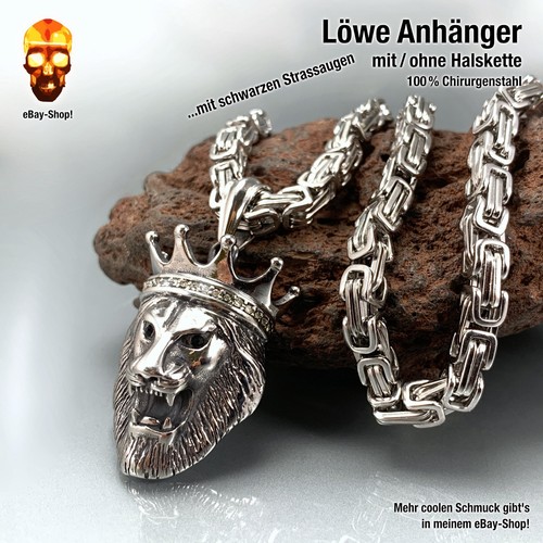 Löwen anhänger edelstahl - löwen,
