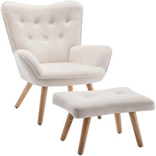 Ohrensessel mit hocker samt - mit,