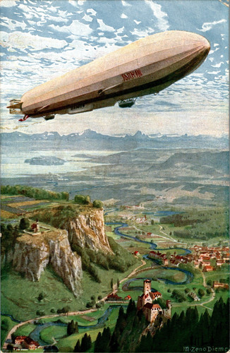 Zeppelin luftschiff über - ak,