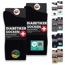 6 Paar Diabetiker Socken ohne Gummi ohne Naht 97% Baumwolle Herren Damen