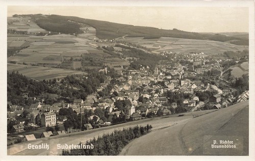 Graslitz stadtpanorama - ak,