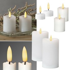 2er Set LED Stumpen-Kerzen "3D