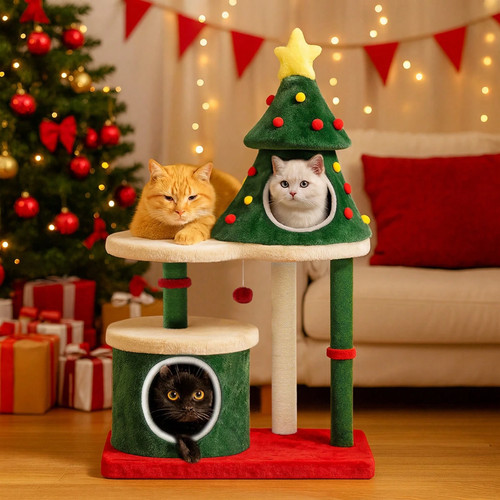 Weihnachtlicher kratzbaum - kratzbaum, im