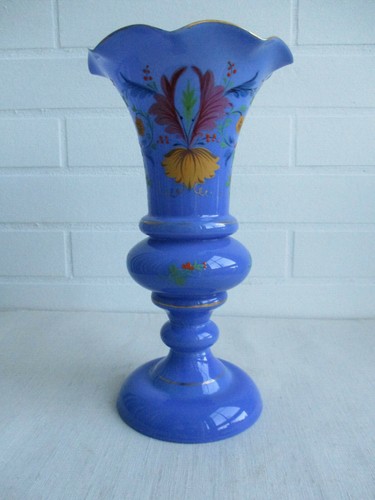 Biedermeier glas vase - biedermeier, blaues