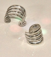 Sterling Silber 925 Ohrklemme Klemme einzeln oder als Paar 2-reihig o. 4-reihig