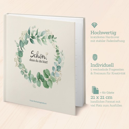 Hochzeit gästebuch mit fragen - mit,