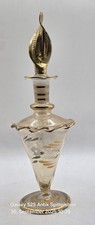 Glas Parfum Flakon mit Stopfen Oriental Design Mundgeblasen 15 cm