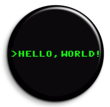 Hello World - Anstecknadel