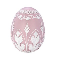 Deko-Ei 16 cm rosa-weiss